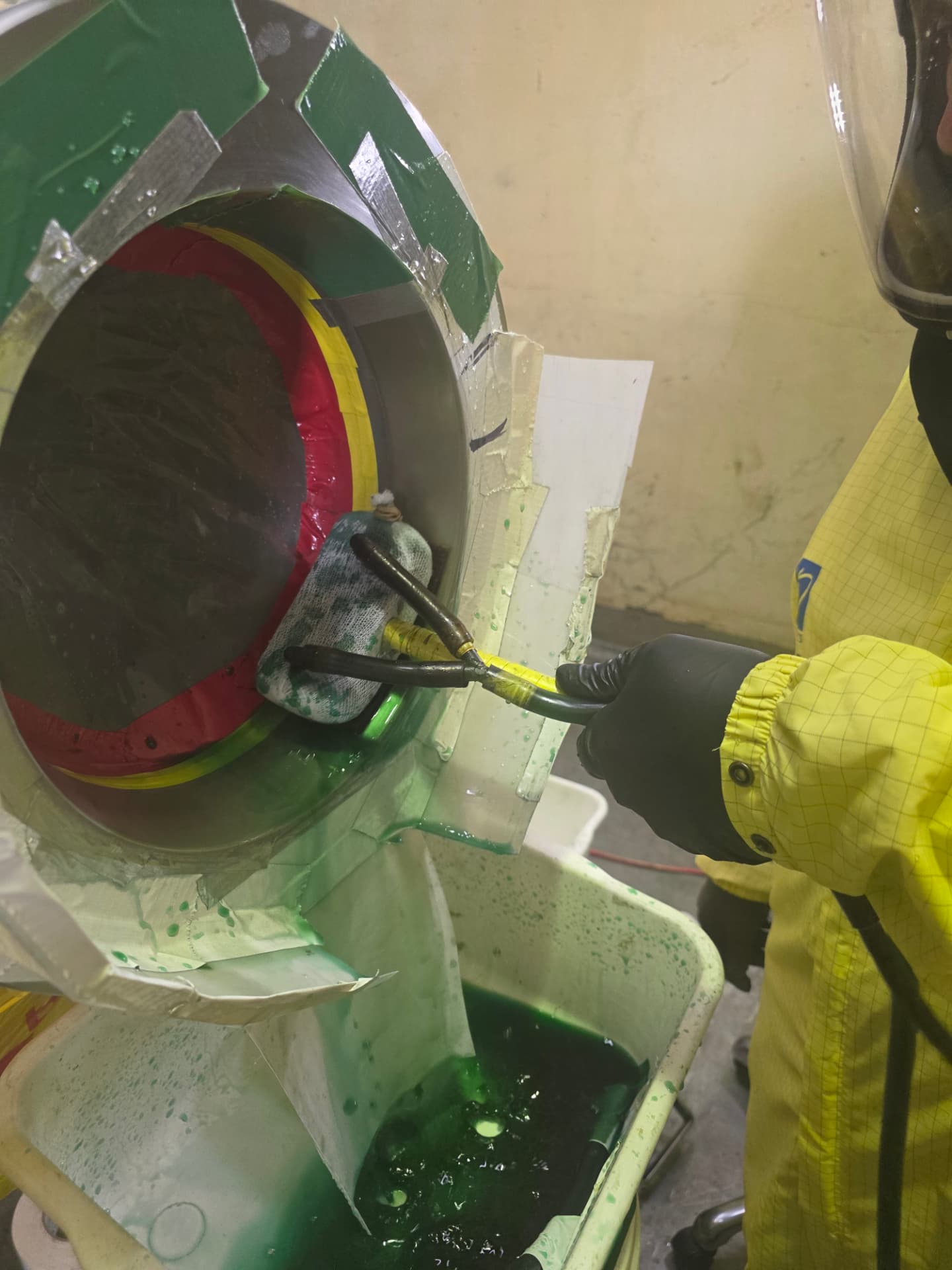 Mobile brush plating equipment deployed at an industrial site